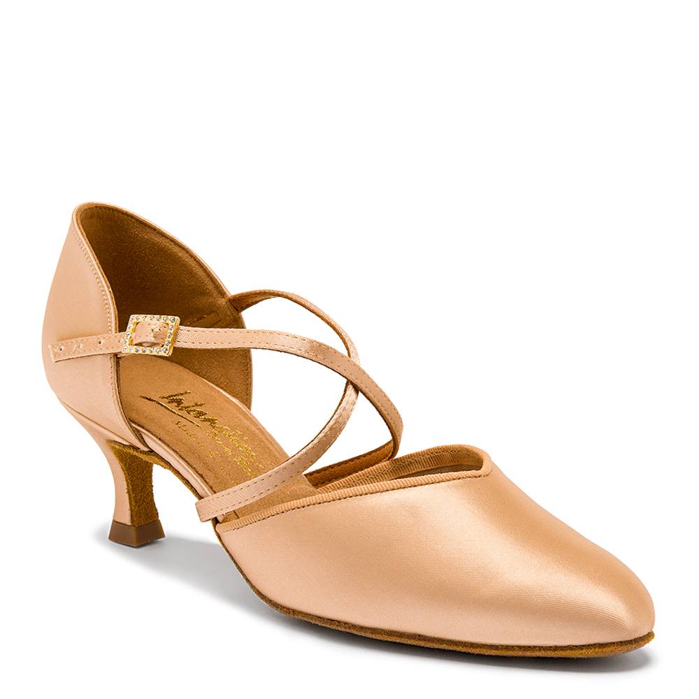 American Smooth - Peach Satin, Ladies American Smooth Dance Shoes (Pictured on the 2" IDS Heel)