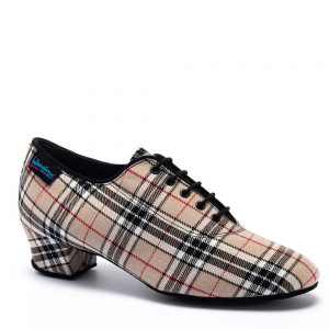 Heather Split - Beige Check, Split Sole Ladies Teaching and Practice Dance Shoes (Pictured on the 1.5" Heather Heel)