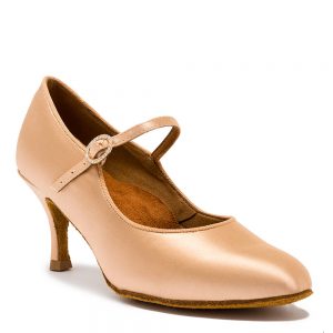 ICS Classic - Peach Satin, Ladies Ballroom Dance Shoes (Pictured on the 2.5" Vogue Heel)