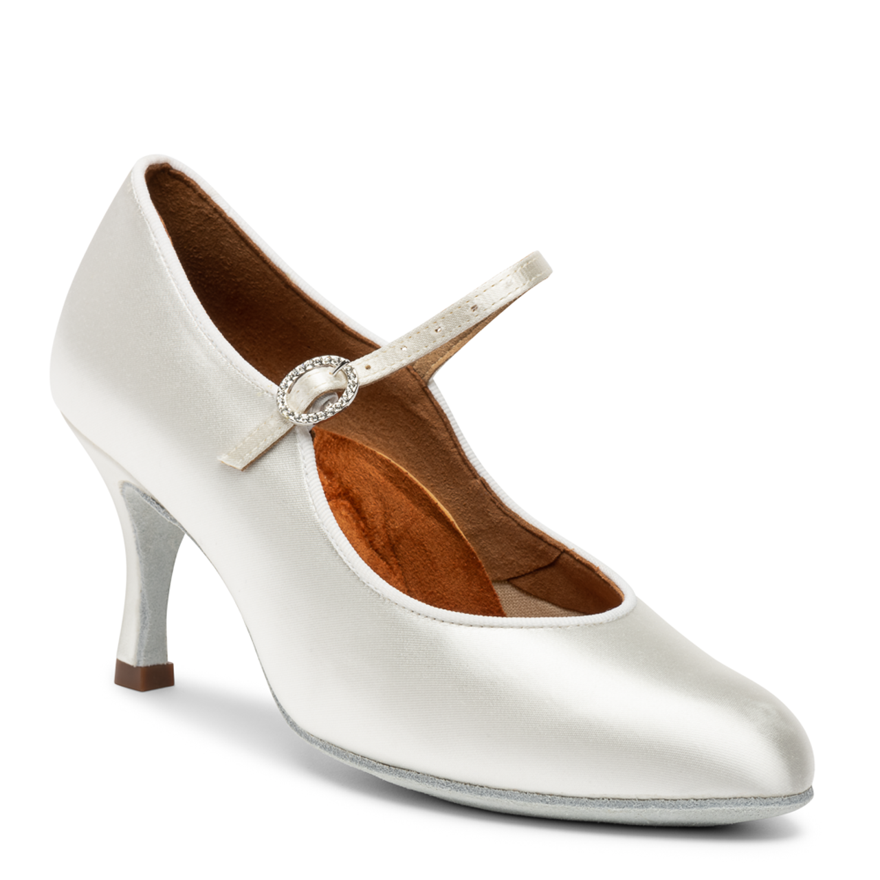 ICS Classic - White Satin, Ladies Ballroom Dance Shoes (Pictured on the 2.5" Vogue Heel)