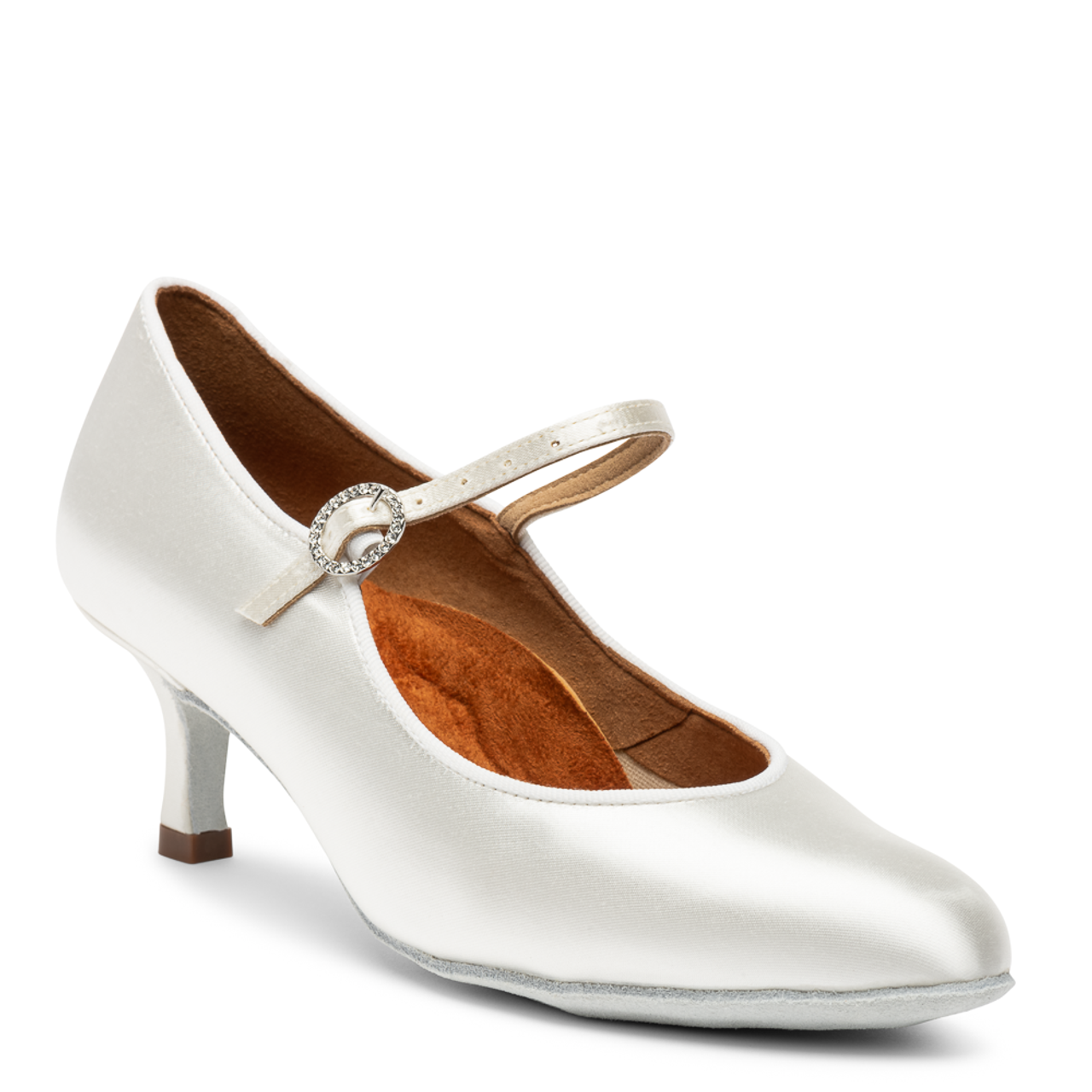 ICS Classic - White Satin, Ladies Ballroom Dance Shoes (Pictured on the 2" Vogue Heel)