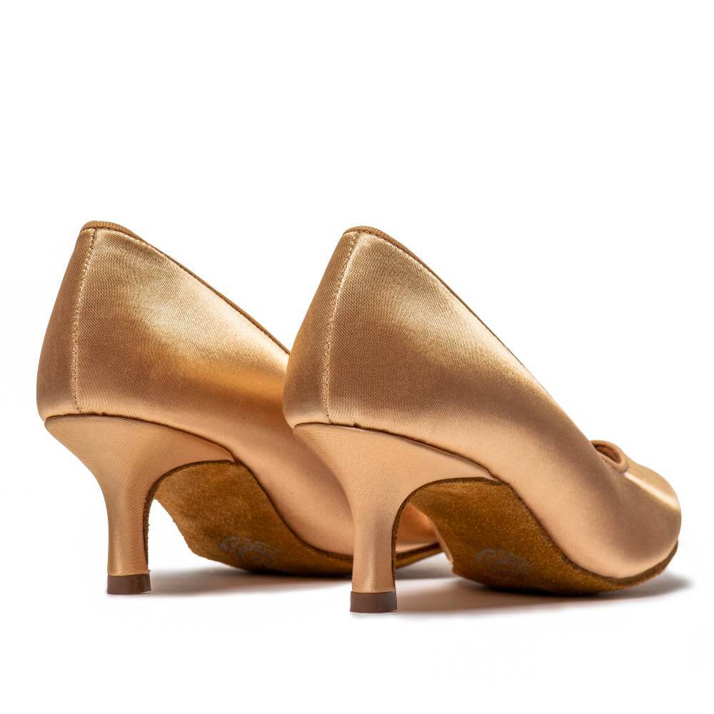 Vegan ICS Vista - Peach Satin, Animal Free Ladies Ballroom Dance Shoes (Pictured on the 2" Vogue Heel)