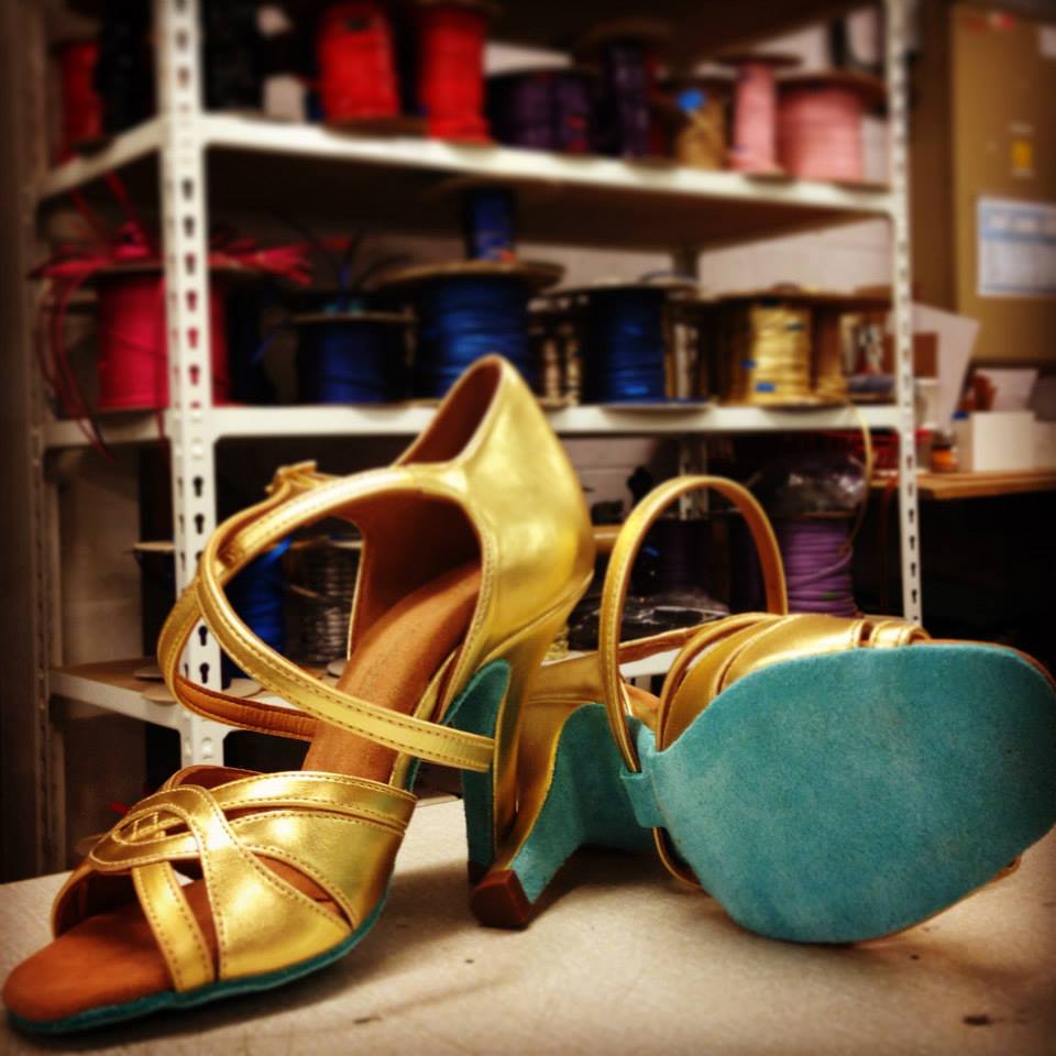 Mia - Gold with Blue Soles, Ladies Latin Dance Shoes (now available online)