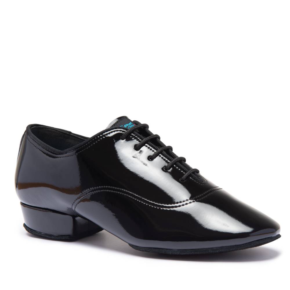 Vegan Boys Contra - Black Patent, Animal Free Boys Ballroom Dance Shoes (Pictured on the 1" Contra Heel)