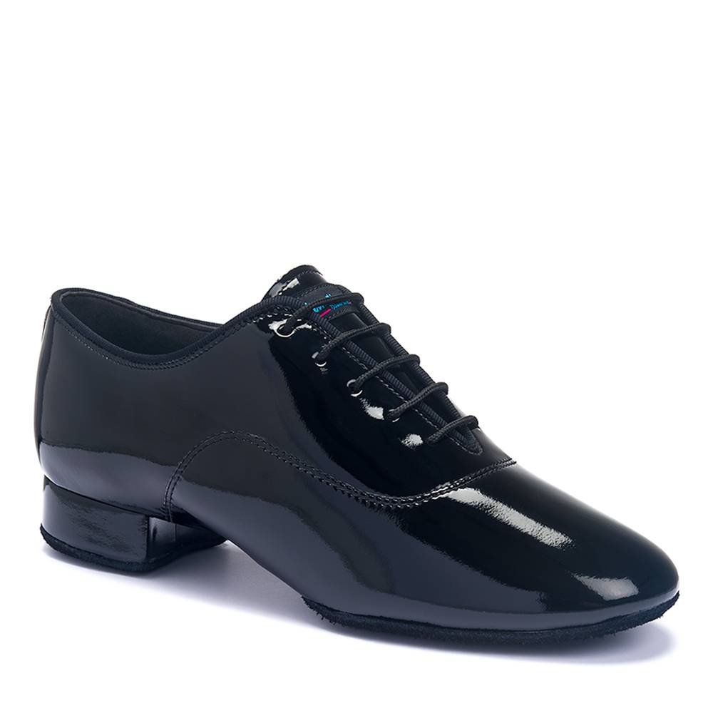 Vegan Contra PRO - Black Patent, Animal Free Mens Ballroom Dance Shoes (Pictured on the 1" Contra Heel)