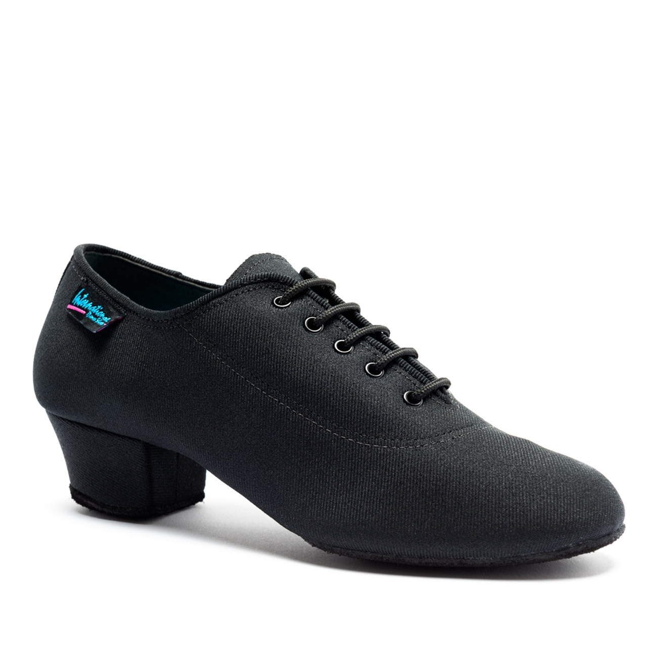 Vegan Heather - Black Lycra, Animal Free Full Sole Ladies Teaching and Practice Dance Shoes (Pictured on the 1.5" Heather Heel)