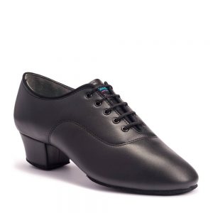 Vegan Rumba - Black Calf, Animal Free Mens Latin Dance Shoes (Pictured on the 1.5" Spanish Heel)
