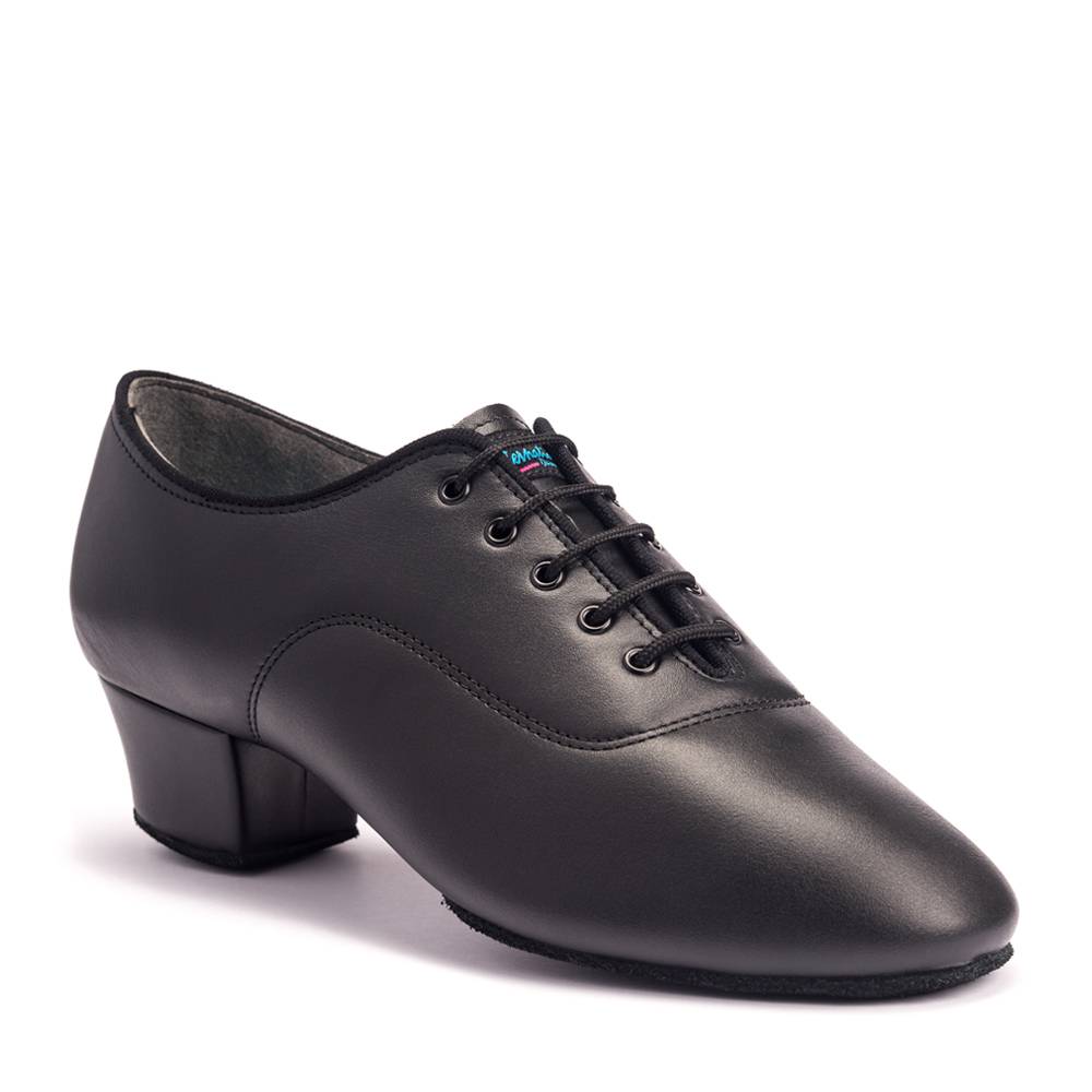 Vegan Rumba - Black Calf, Animal Free Mens Latin Dance Shoes (Pictured on the 1.5" Spanish Heel)