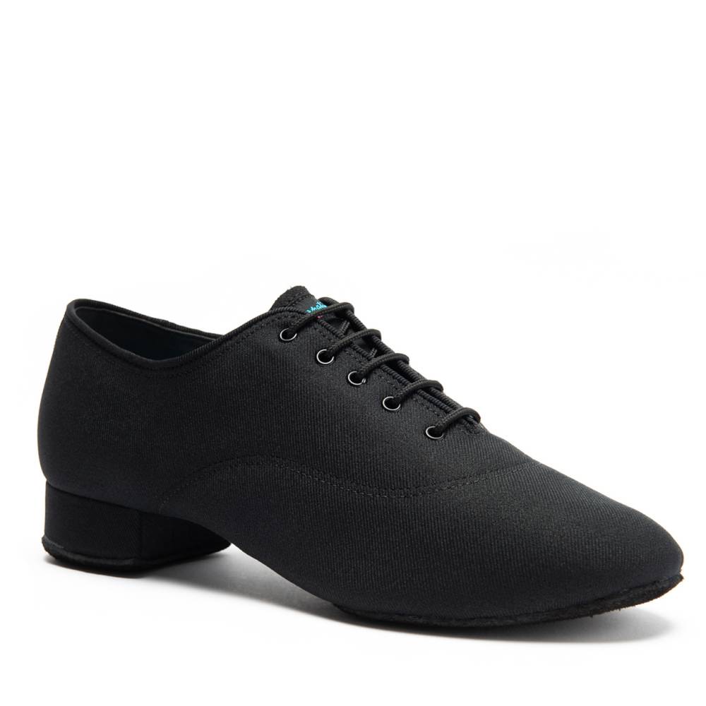 Vegan Contra PRO - Black Lycra, Animal Free Mens Ballroom Dance Shoes (Pictured on the 1" Contra Heel)