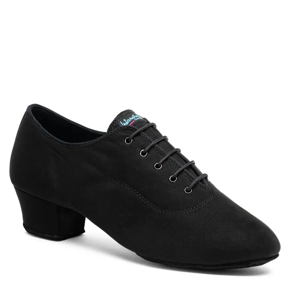 Vegan Rumba - Black Nubuck, Animal Free Mens Latin Dance Shoes (Pictured on the 1.5" Spanish Heel)