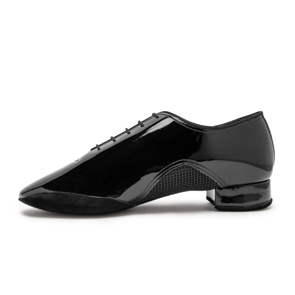 Romeo - Black Patent/AirMesh, Mens Ballroom Dance Shoes (Pictured on the 1" Contra Heel)