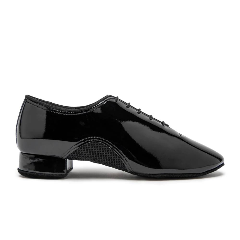 Romeo - Black Patent/AirMesh, Mens Ballroom Dance Shoes (Pictured on the 1" Contra Heel)