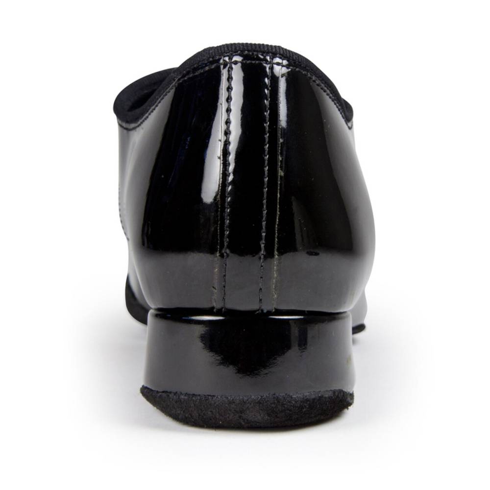 VEGAN Romeo - Black Patent/AirMesh, Animal Free Mens Ballroom Dance Shoes (Pictured on the 1" Contra Heel)