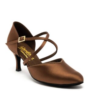 American Smooth - Cocoa Satin, Ladies American Smooth Dance Shoes (Pictured on the 2.5" Vogue Heel)