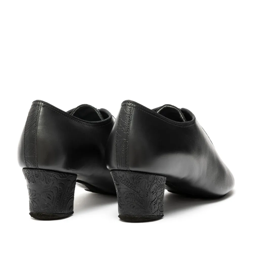 F33 - Black Calf/Fiori, Mens Latin Dance Shoes (Pictured on the 2" Spanish Heel)