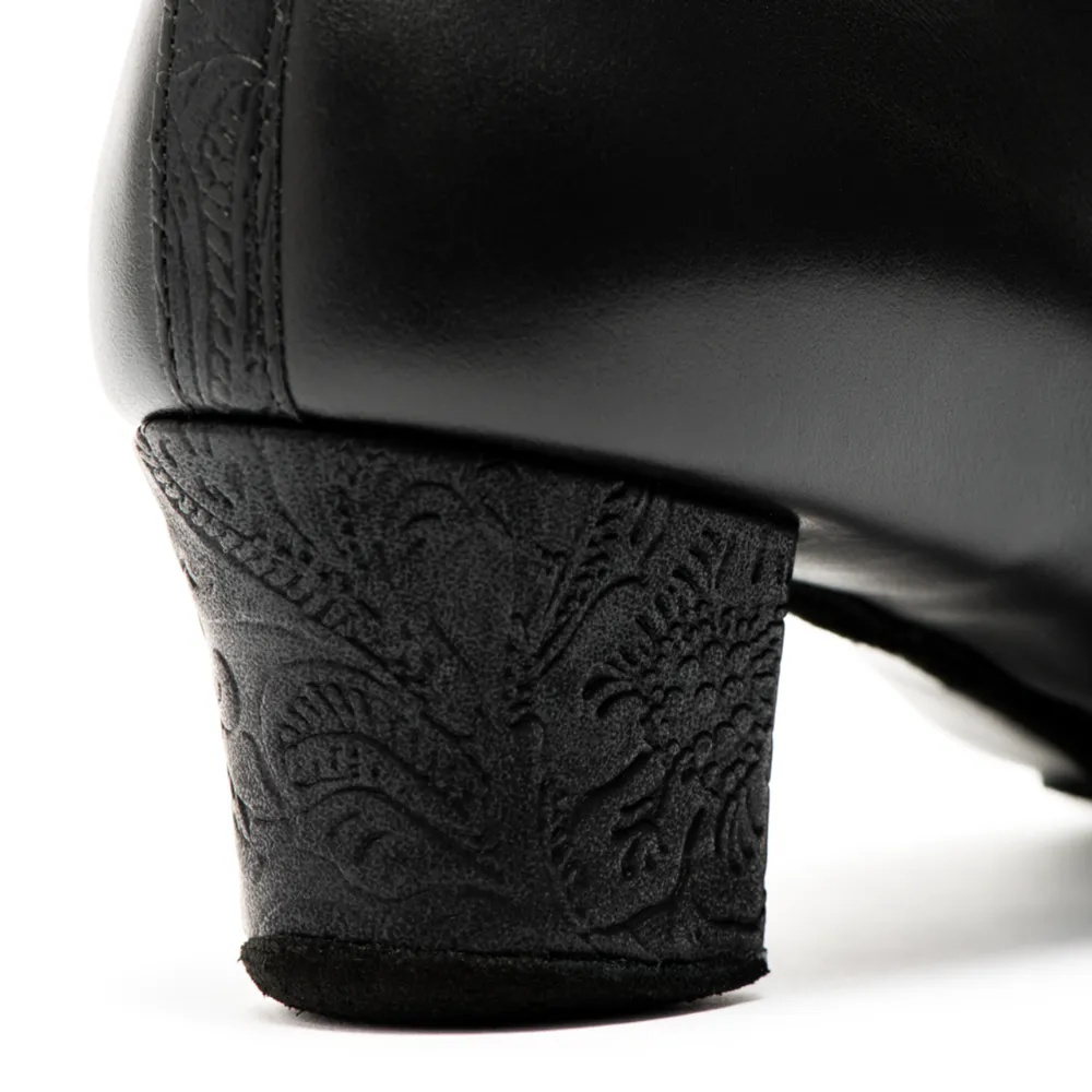 F33 - Black Calf/Fiori, Mens Latin Dance Shoes (Pictured on the 2" Spanish Heel)