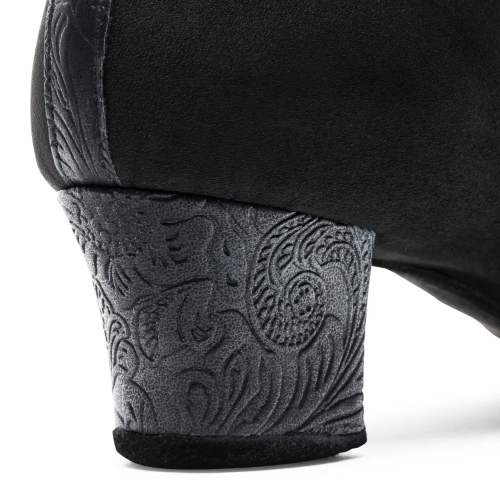 F33 - Black Nubuck/Fiori, Mens Latin Dance Shoes (Pictured on the 2" Spanish Heel)
