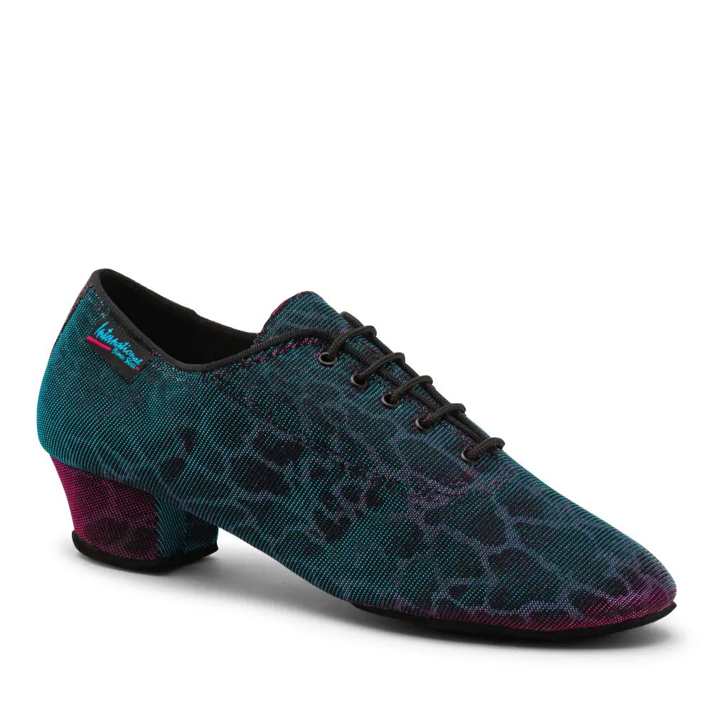 VEGAN Heather Split - Blue/Pink Panther, Animal Free Split Sole Ladies Teaching and Practice Dance Shoes (Pictured on the 1.5" Heather Heel)