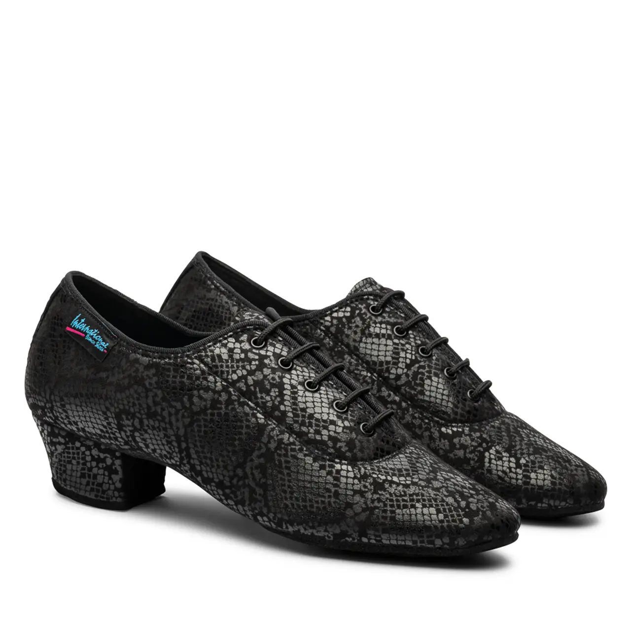 Heather Split - Black Snake, Split Sole Ladies Teaching and Practice Dance Shoes (Pictured on the 1.5" Heather Heel)