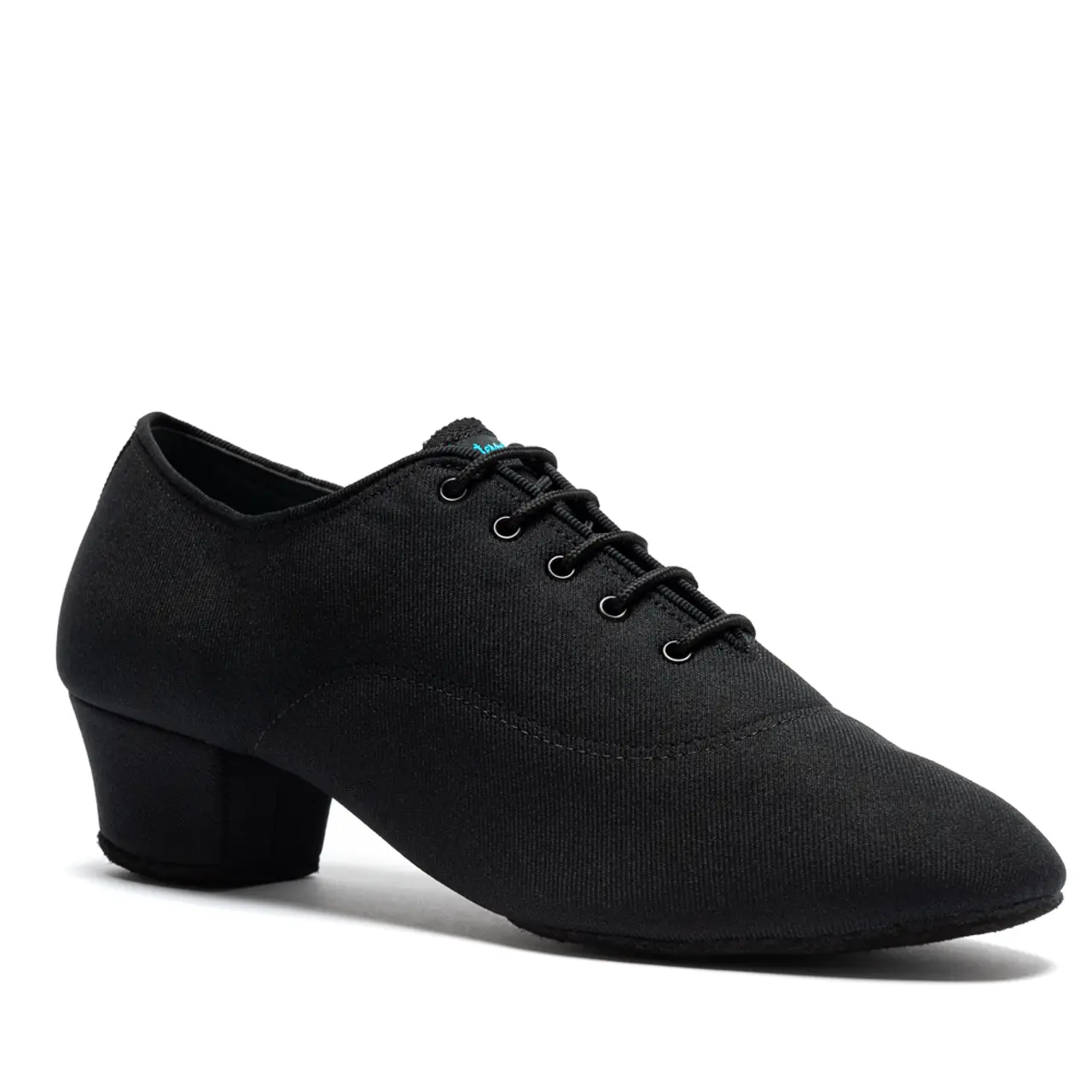 Vegan Rumba - Black Lycra, Animal Free Mens Latin Dance Shoes (Pictured on the 1.5" Spanish Heel)