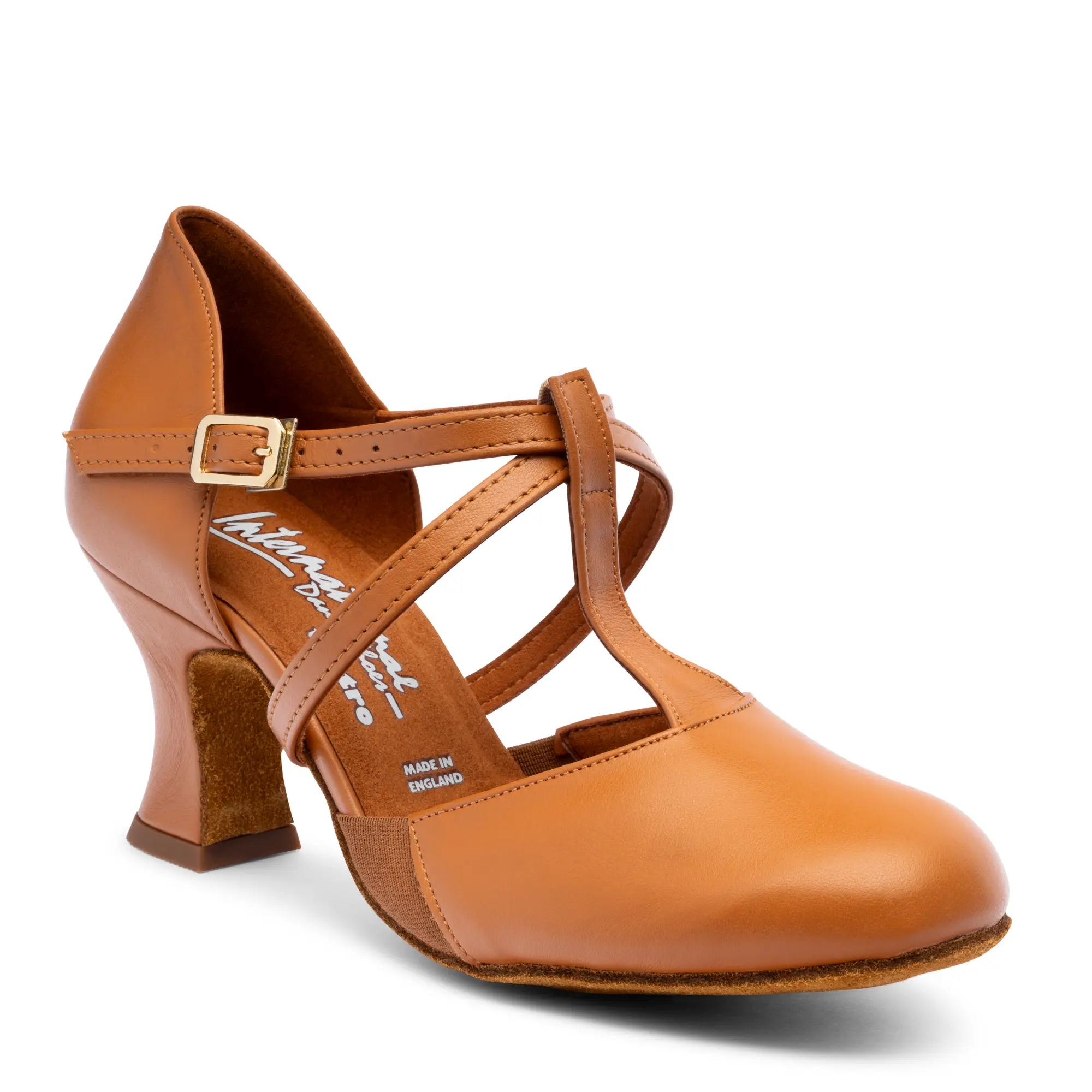 Mayfair - Tan Calf, Ladies Musical Theatre and Character Shoes, hand-crafted in the UK (Pictured on the 2.5" Teatro Heel)